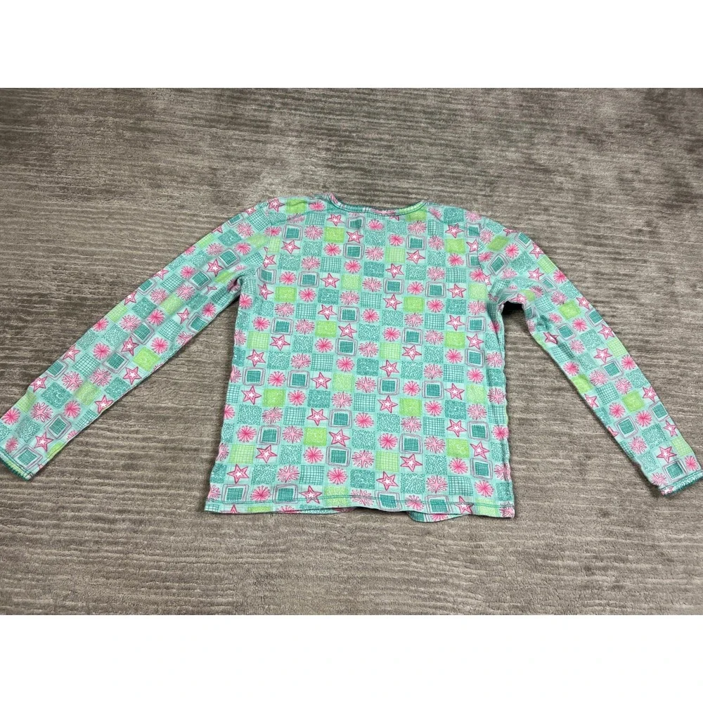 Cuddl Johns Pajama Set Girls M Multicolor Star Geometric Cotton Long Sleeve PJs